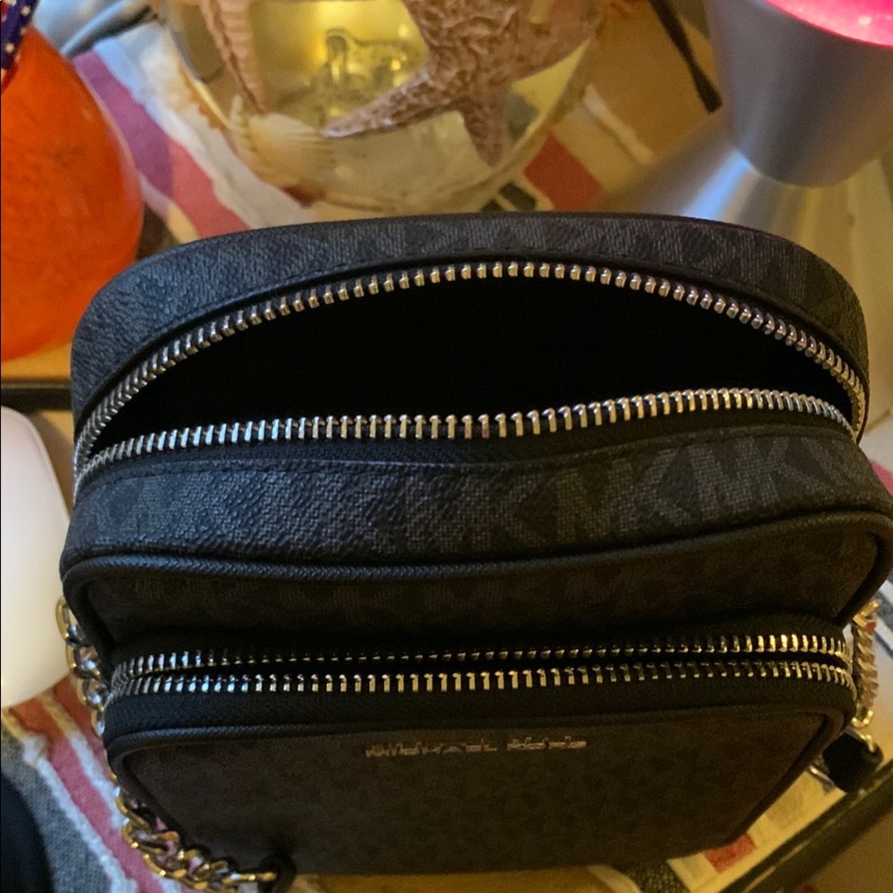 Michael Kors Black Logo Crossbody Bag with Silver Hardware - Picture 5 of 7